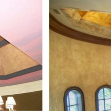 Before and After Faux Decor and United Artisans ceiling marble and faux gold leaf mural side look